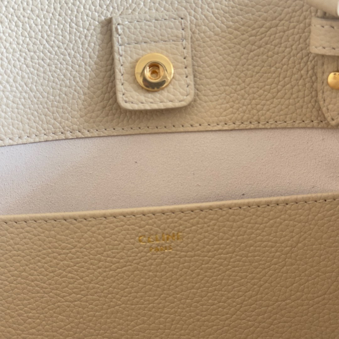 CELINE MINI CABAS ANAÏS CUIR TRIOMPHE 20 IN BEIGE GRAINED CALFSKIN