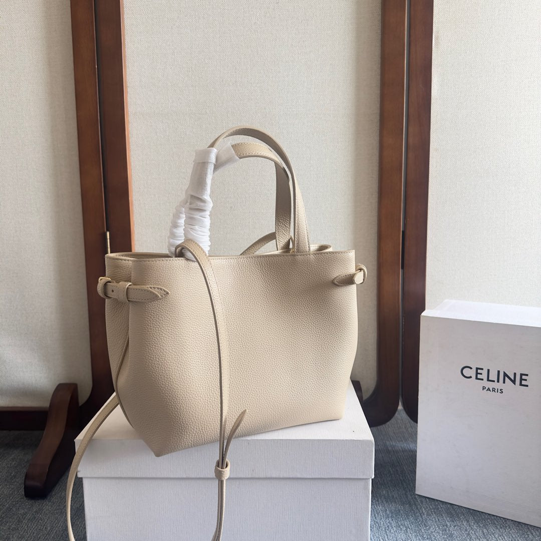 CELINE MINI CABAS ANAÏS CUIR TRIOMPHE 20 IN BEIGE GRAINED CALFSKIN