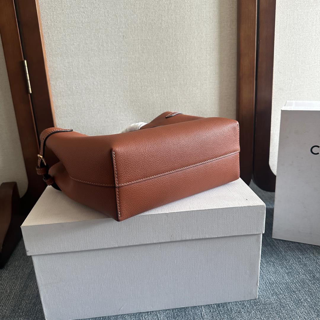 CELINE MINI CABAS ANAÏS CUIR TRIOMPHE 20 IN BRONZE ORANGE GRAINED CALFSKIN