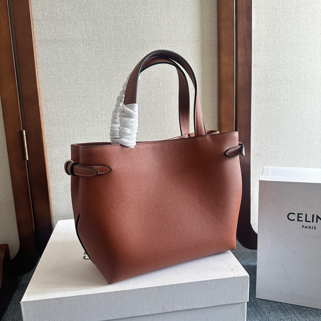 CELINE MINI CABAS ANAÏS CUIR TRIOMPHE 20 IN BRONZE ORANGE GRAINED CALFSKIN