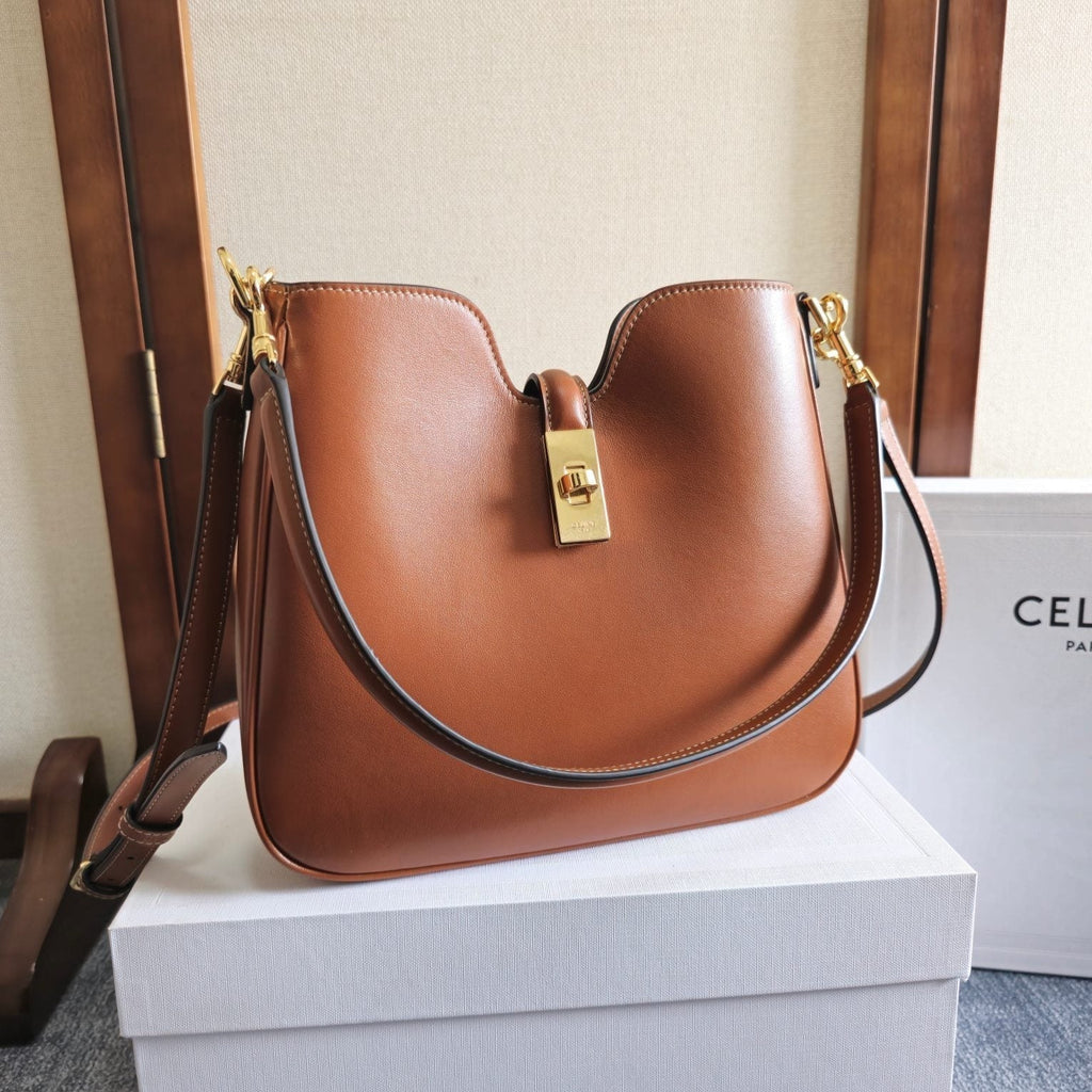 CELINE SMALL CAMILLE 16 SOFT BAG 24 IN BURNT SIENNA SMOOTH CALFSKIN