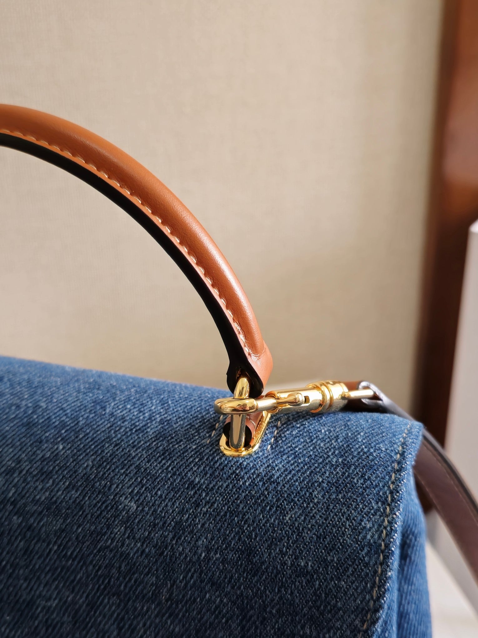 CELINE TEEN NINO BAG 20.5 IN DENIM TRIOMPHE KELLY