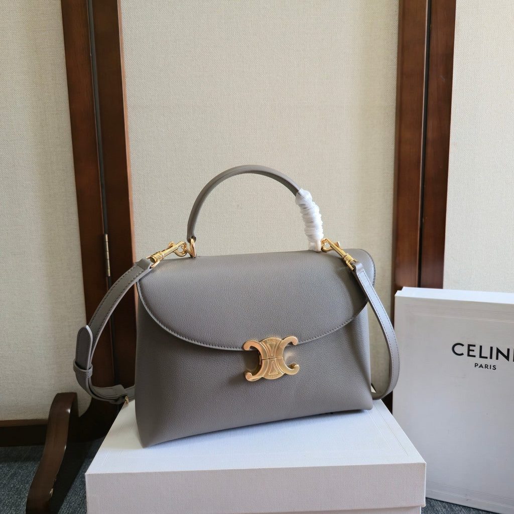 CELINE NINO TEEN MEDIUM 25 BAG IN GREY CALFSKIN