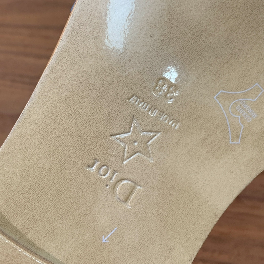 DIOR DWAY CERULEAN BLUE CALFSKIN AND GOLD LOGO