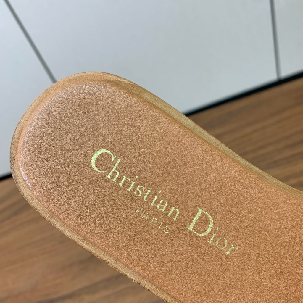 DIOR DWAY CIDER BROWN CALFSKIN AND GOLD LOGO