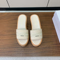 DIOR 25S DWAY WEDGE SLIDE 90 MM IN CREAM WHITE CALFSKIN