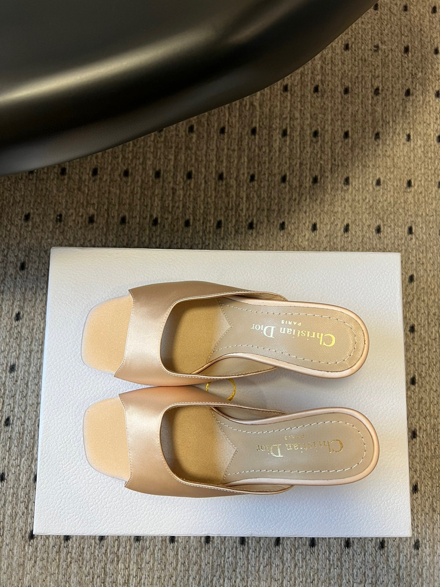 DIOR CD TRIBALES PUMPS IN BEIGE SATIN AND CALFSKIN