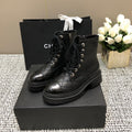 CHANEL SHORT BOOTS BLACK LAMBSKIN