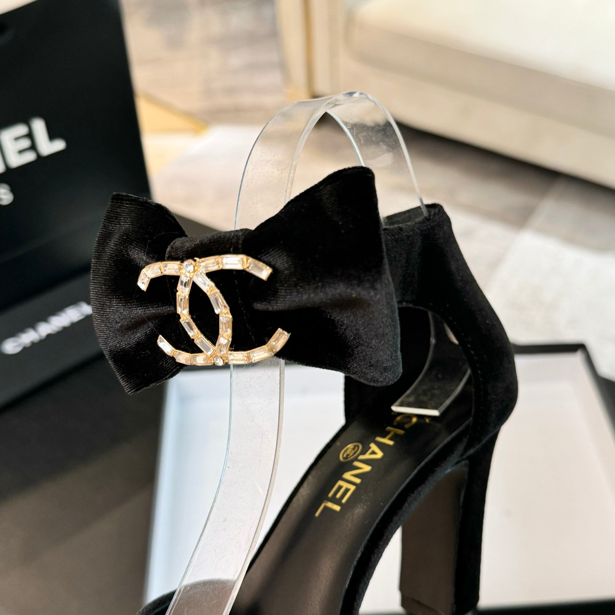 CHANEL HIGH MARRY JANE IN BLACK VELVET