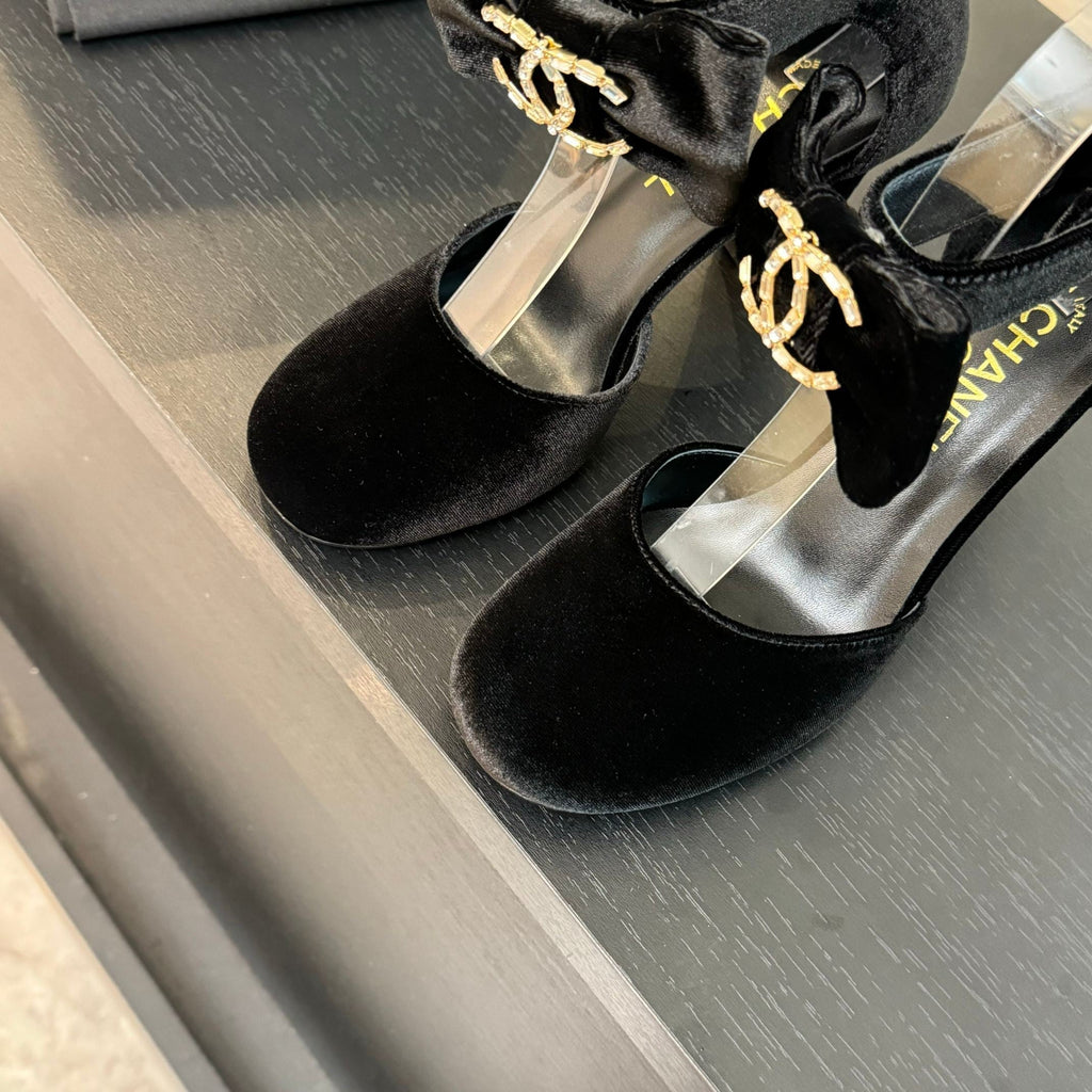 CHANEL HIGH MARRY JANE IN BLACK VELVET