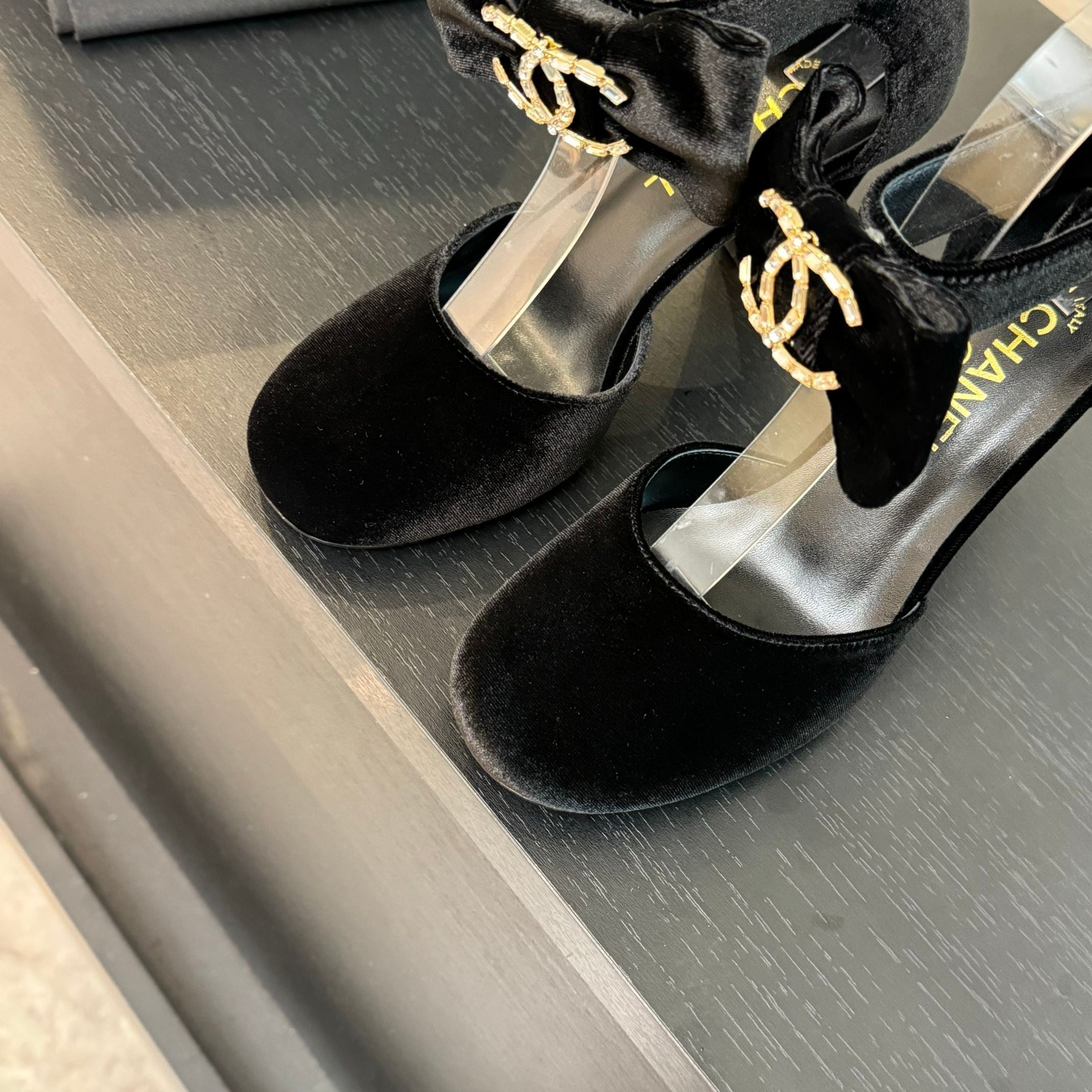 CHANEL HIGH MARRY JANE IN BLACK VELVET