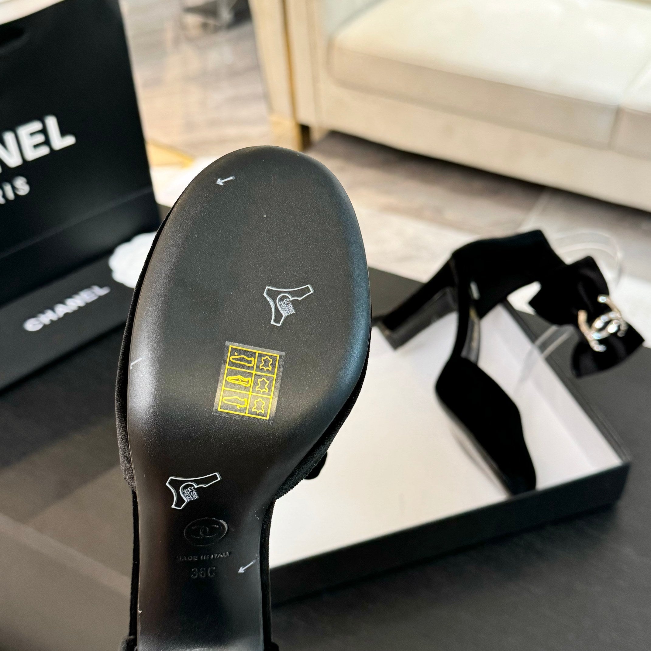 CHANEL HIGH MARRY JANE IN BLACK VELVET