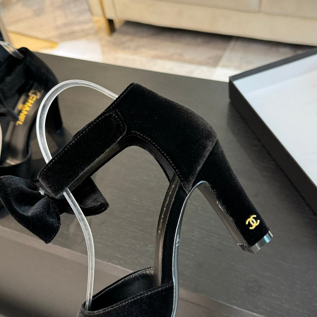 CHANEL HIGH MARRY JANE IN BLACK VELVET