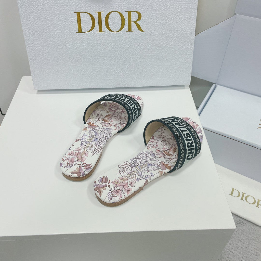 DIOR CD Mule Dway Slide 10mm Multi Motifs Style 1