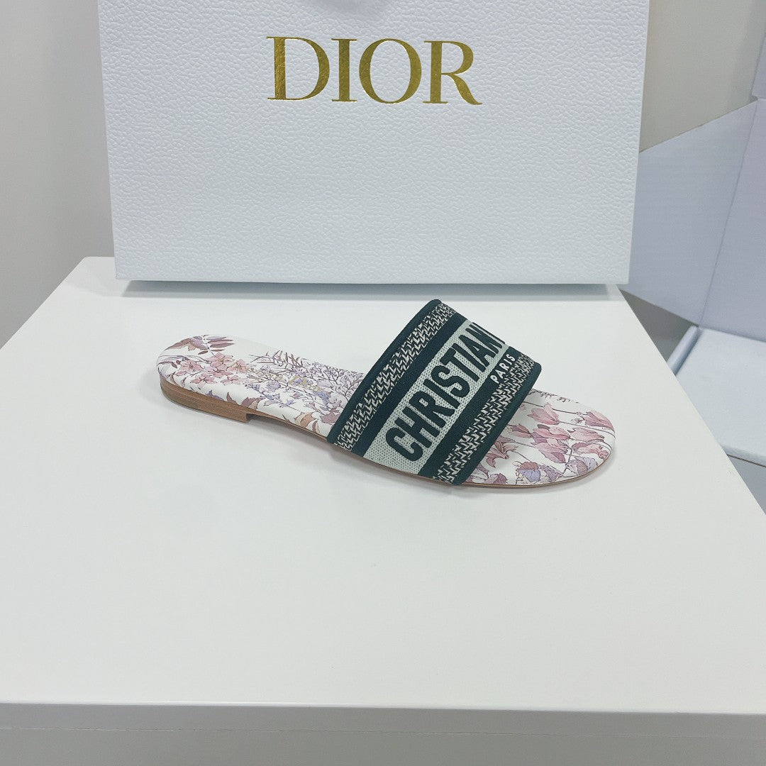 DIOR CD Mule Dway Slide 10mm Multi Motifs Style 1