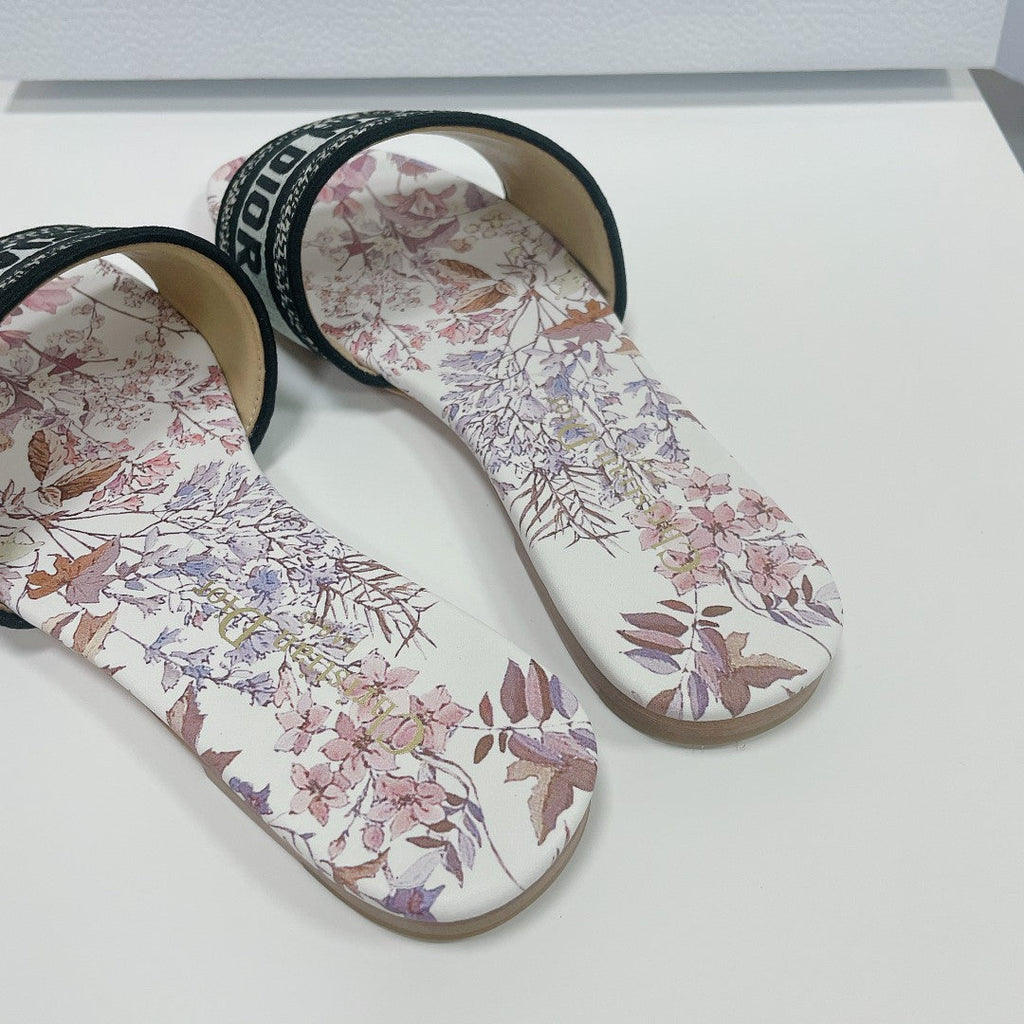 DIOR CD Mule Dway Slide 10mm Multi Motifs Style 1
