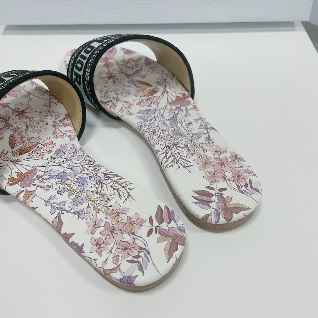 DIOR CD Mule Dway Slide 10mm Multi Motifs Style 1