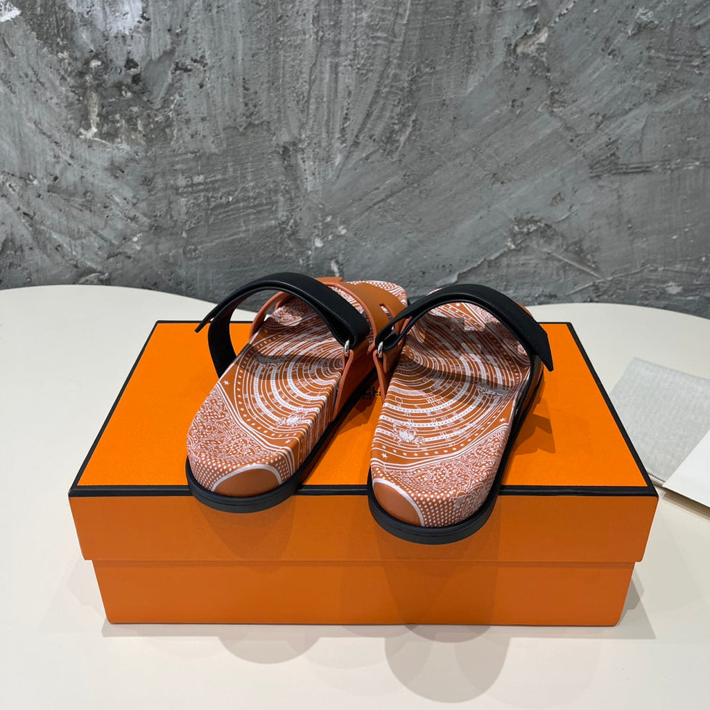 HERMES CHYPRE SANDAL CARAMEL CALFSKIN UNIQUE