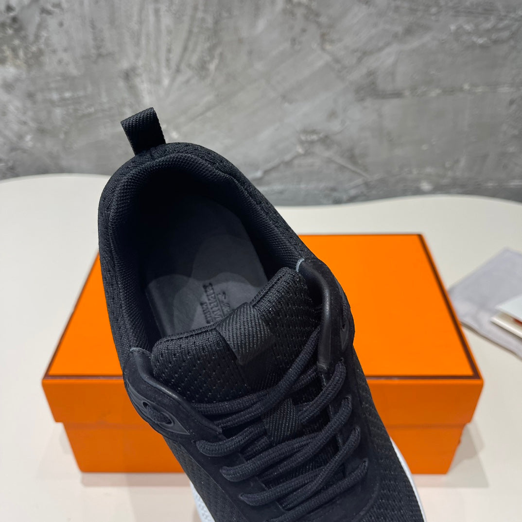 HERMES HEROS SNEAKERS BLACK GOATSKIN