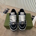 GUCCI SCREENER SNEAKER WITH WEB BLACK CALFSKIN