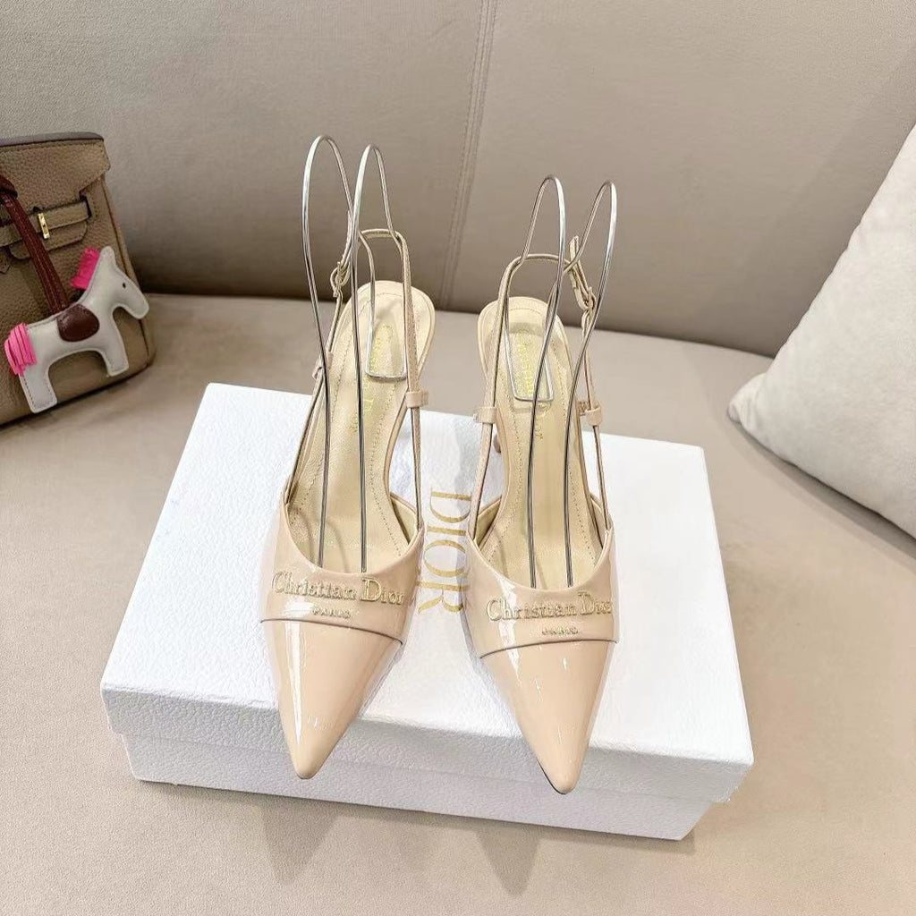 DIOR MY DD SLINGBACK PUMP 85MM IN BEIGE CALFSKIN