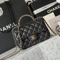 CHANEL MINI 18 FLAP BAG IN BLACK LAMBSKIN