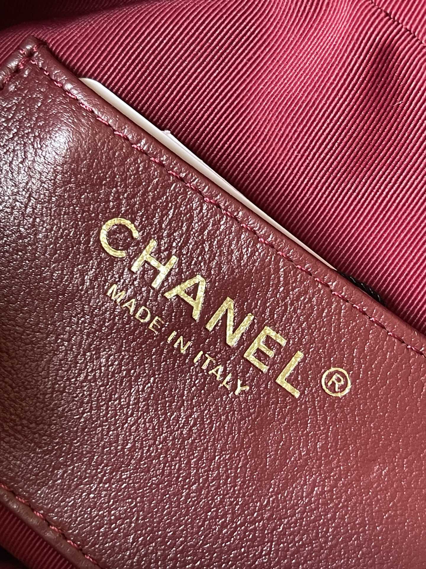 CHANEL CAMERA BAG 18 IN BUANEER RED QUILTED LAMBSKIN DOUBLE C GOLD COIN