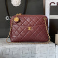 CHANEL CAMERA BAG 24 IN BUANEER RED QUILTED LAMBSKIN DOUBLE C GOLD COIN