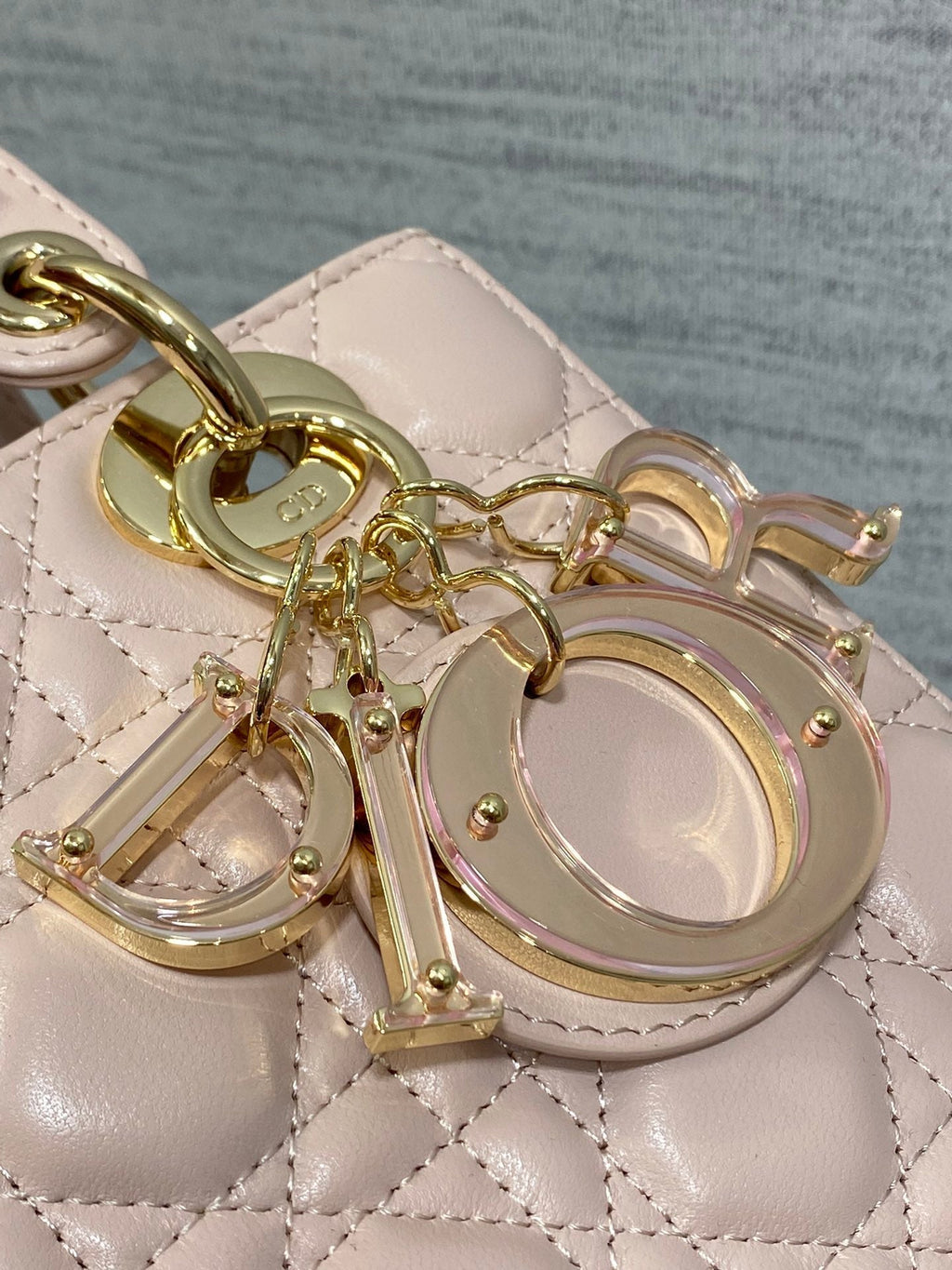 DIOR LADY MINI BAG 20 IN LIGHT PINK LAMBSKIN