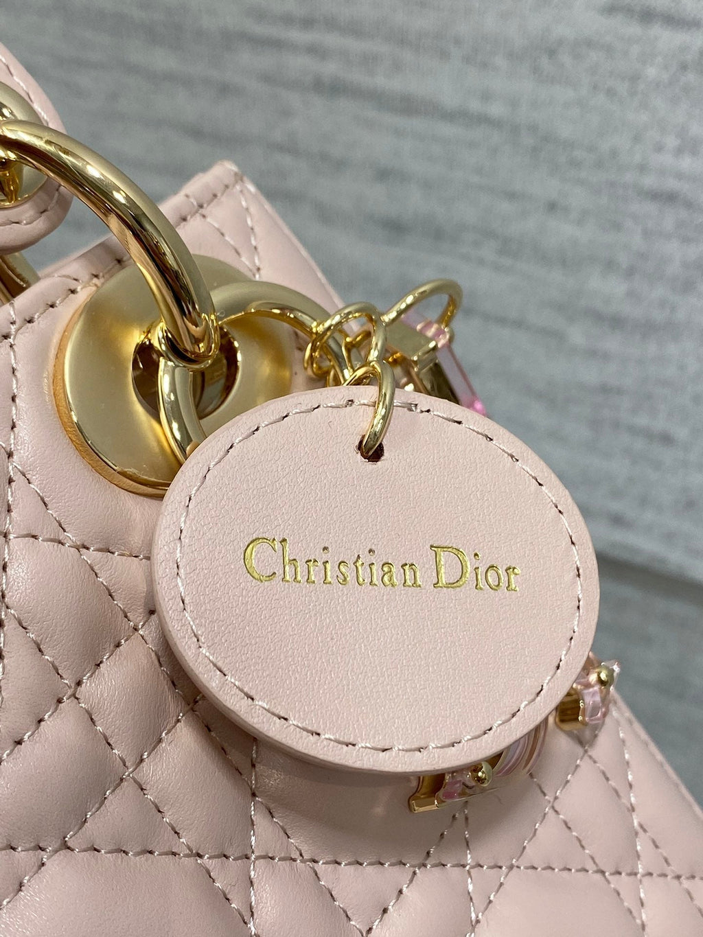 DIOR LADY MINI BAG 17 IN LIGHT PINK LAMBSKIN