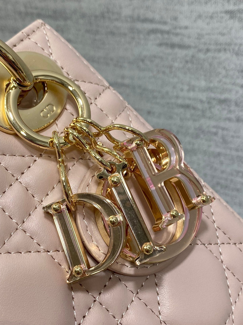 DIOR LADY MINI BAG 17 IN LIGHT PINK LAMBSKIN