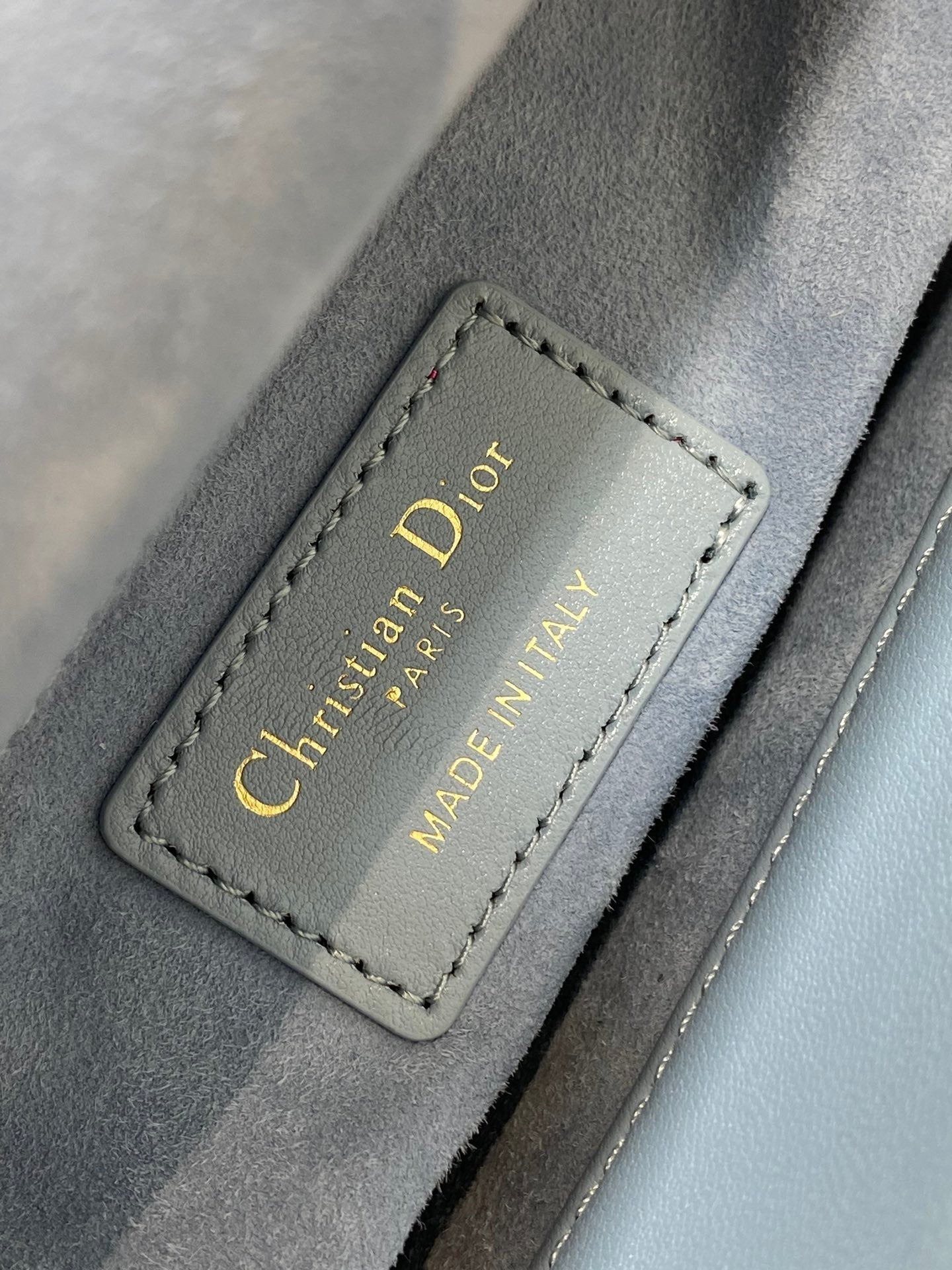 DIOR LADY MINI BAG 17 IN CERULEAN BLUE LAMBSKIN