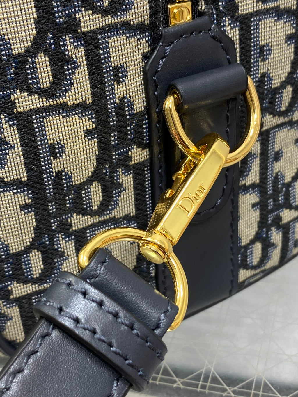 DIOR GROOVE 20 BAG IN BLACK MIX BEIGE OBLIQUE MONOGRAM JACQUARD