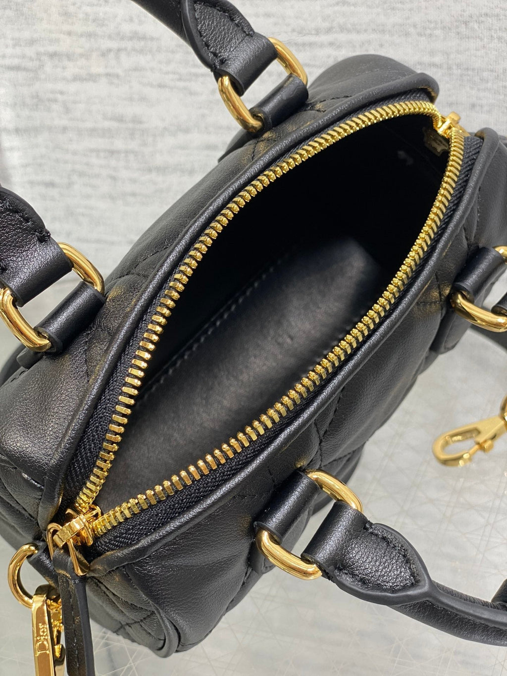 DIOR GROOVE MINI 17 BAG IN BLACK LAMBSKIN