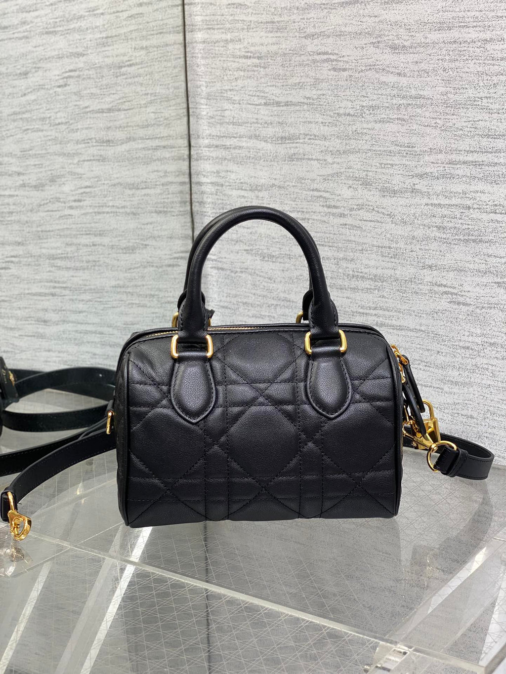 DIOR GROOVE MINI 20 BAG IN BLACK LAMBSKIN