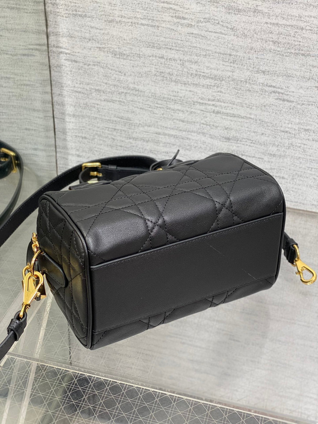 DIOR GROOVE MINI 20 BAG IN BLACK LAMBSKIN