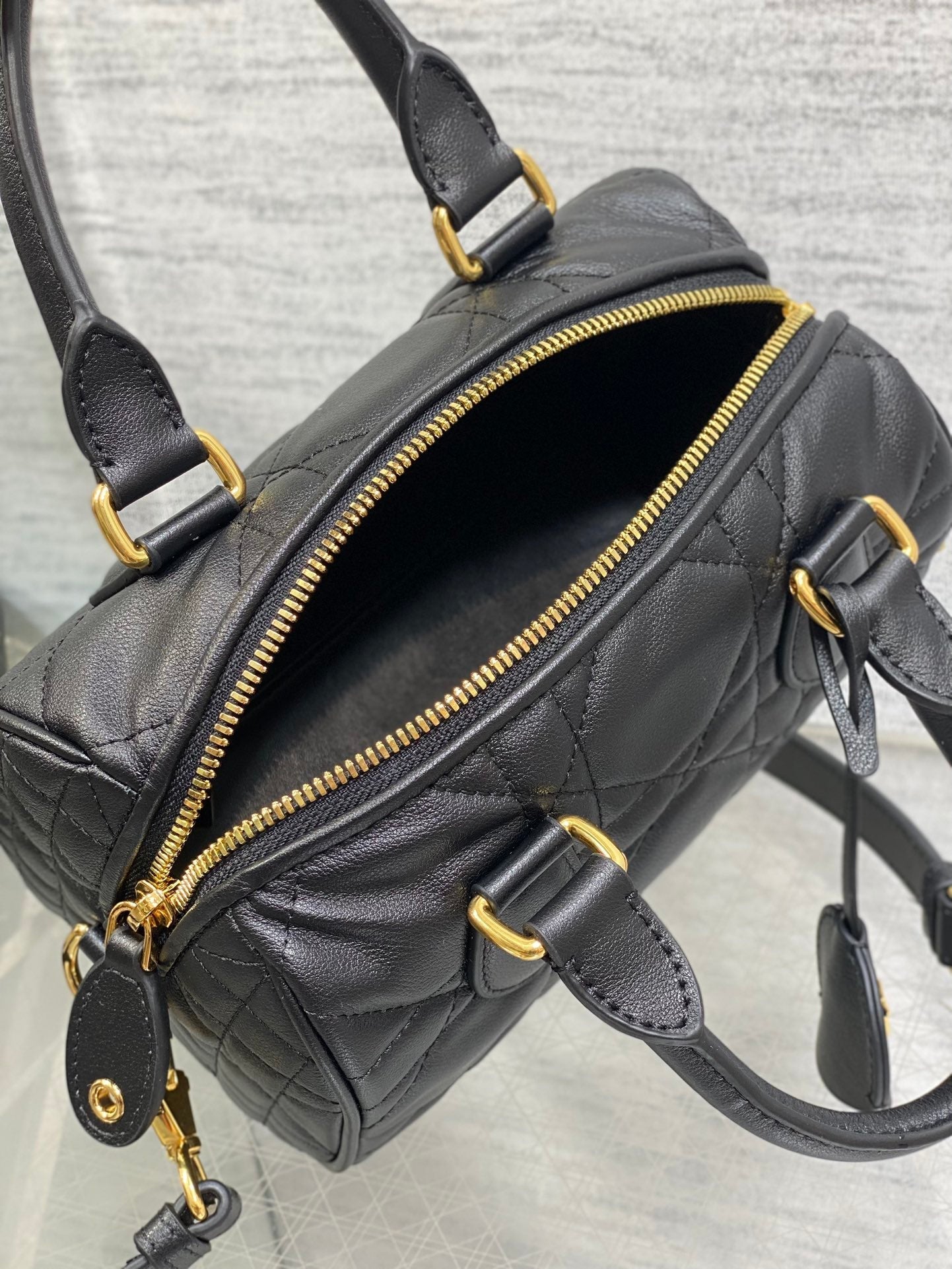 DIOR GROOVE MINI 20 BAG IN BLACK LAMBSKIN