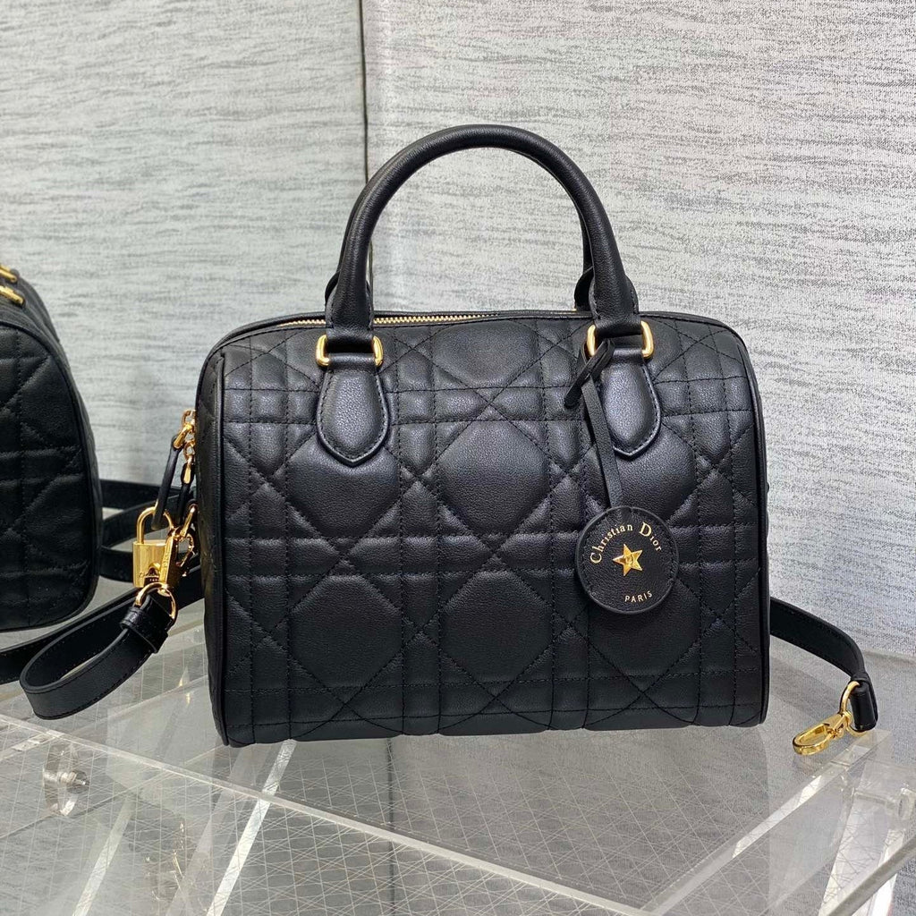 DIOR GROOVE 25 BAG IN BLACK LAMBSKIN