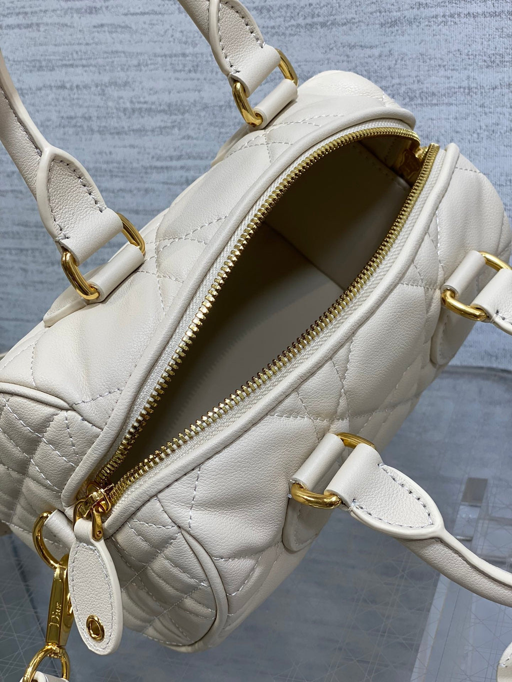 DIOR GROOVE 20 BAG IN WHITE CREAM LAMBSKIN