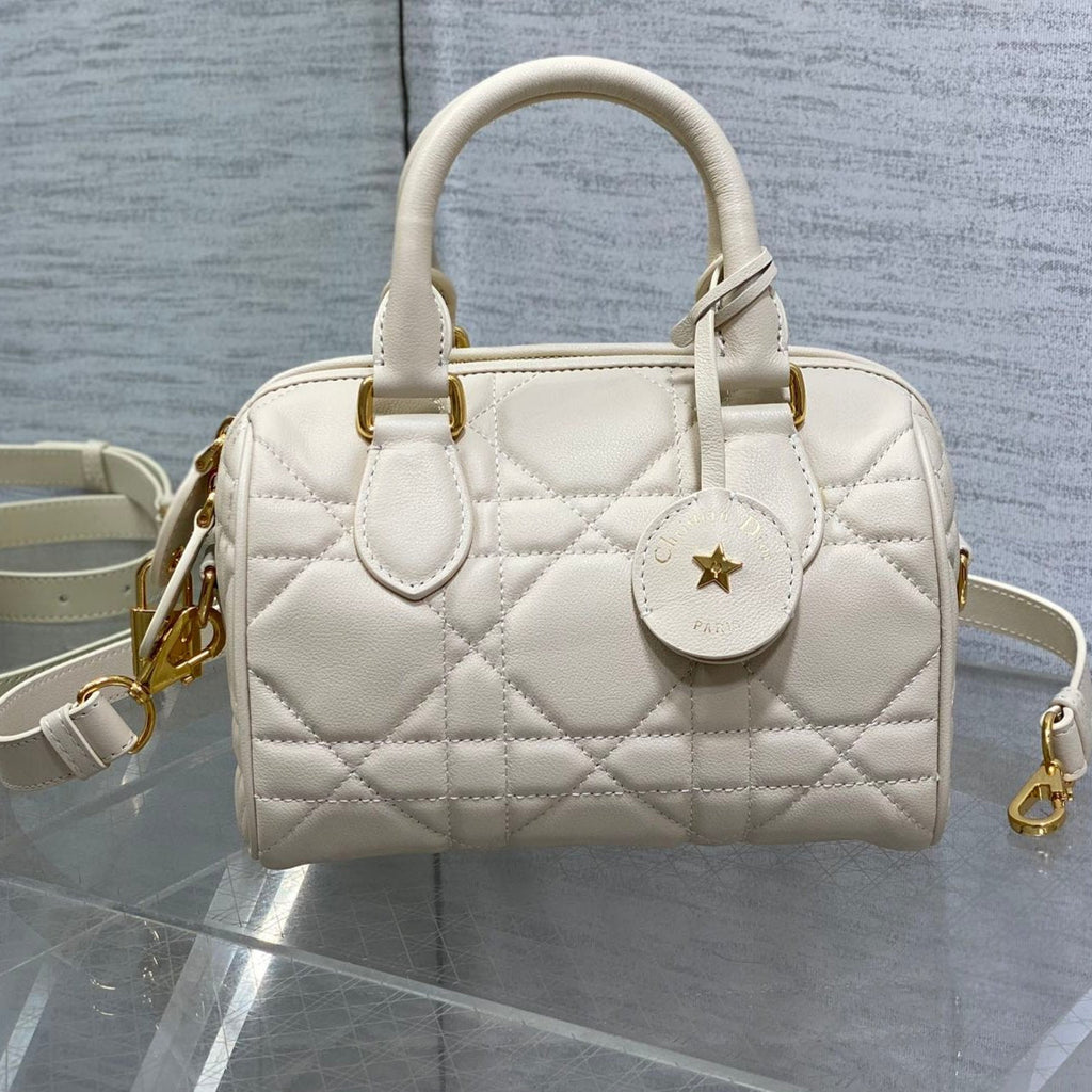 DIOR GROOVE 20 BAG IN WHITE CREAM LAMBSKIN