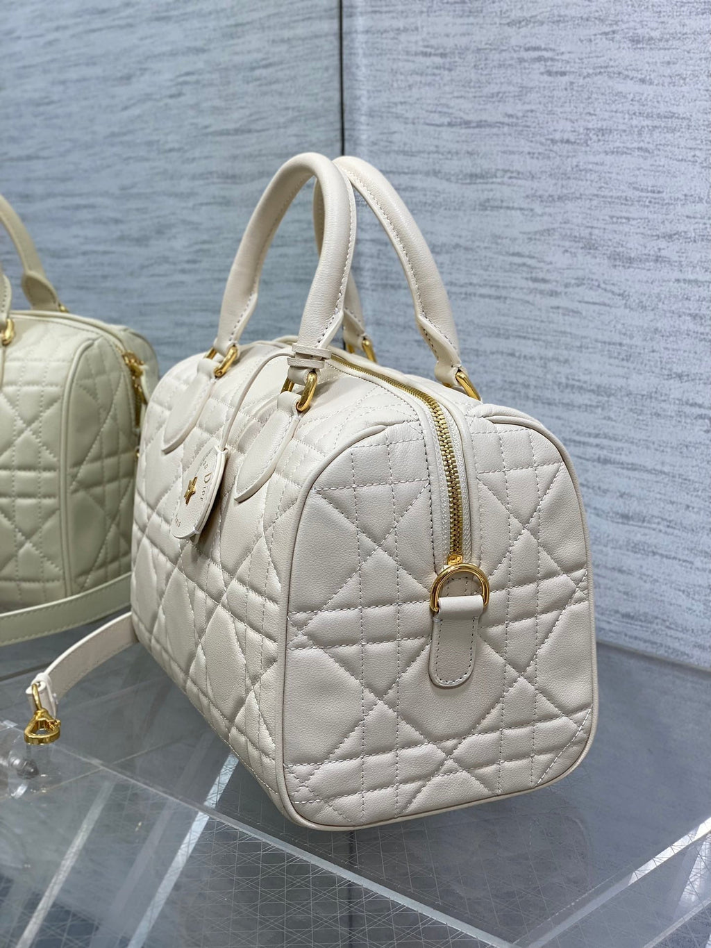 DIOR GROOVE 25 BAG IN WHITE CREAM LAMBSKIN