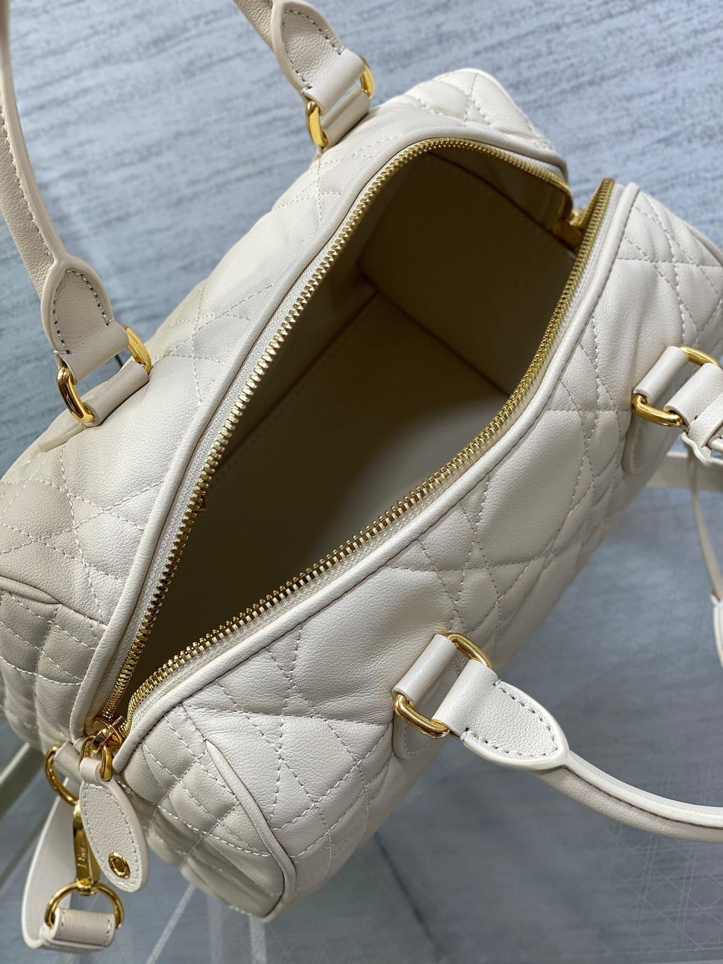 DIOR GROOVE 25 BAG IN WHITE CREAM LAMBSKIN