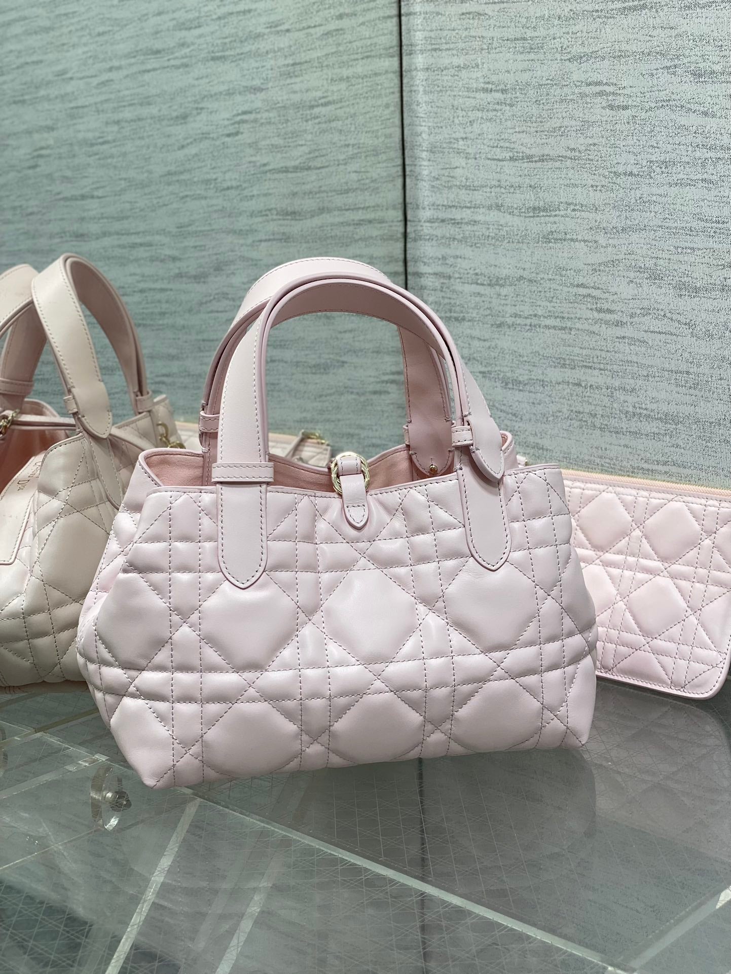 DIOR ALWAYS MINI 23 BAG IN LIGHT PINK MACROCANNAGE CALFSKIN