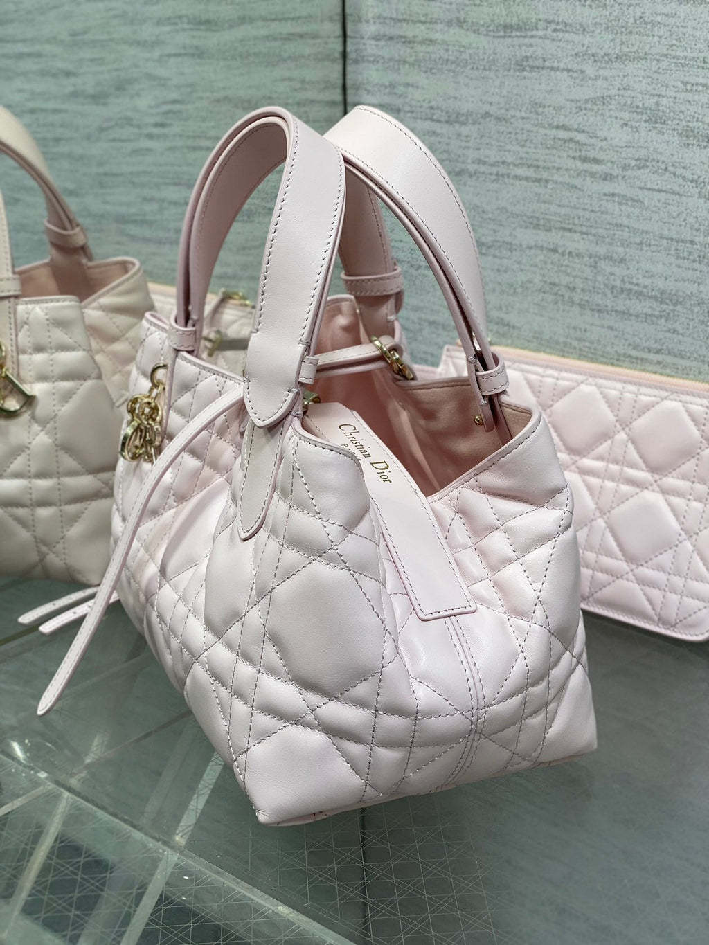 DIOR ALWAYS MINI 23 BAG IN LIGHT PINK MACROCANNAGE CALFSKIN