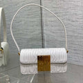 DIOR FLAP BAG 18 WHITE QUILTED ALLOVER CALFSKIN