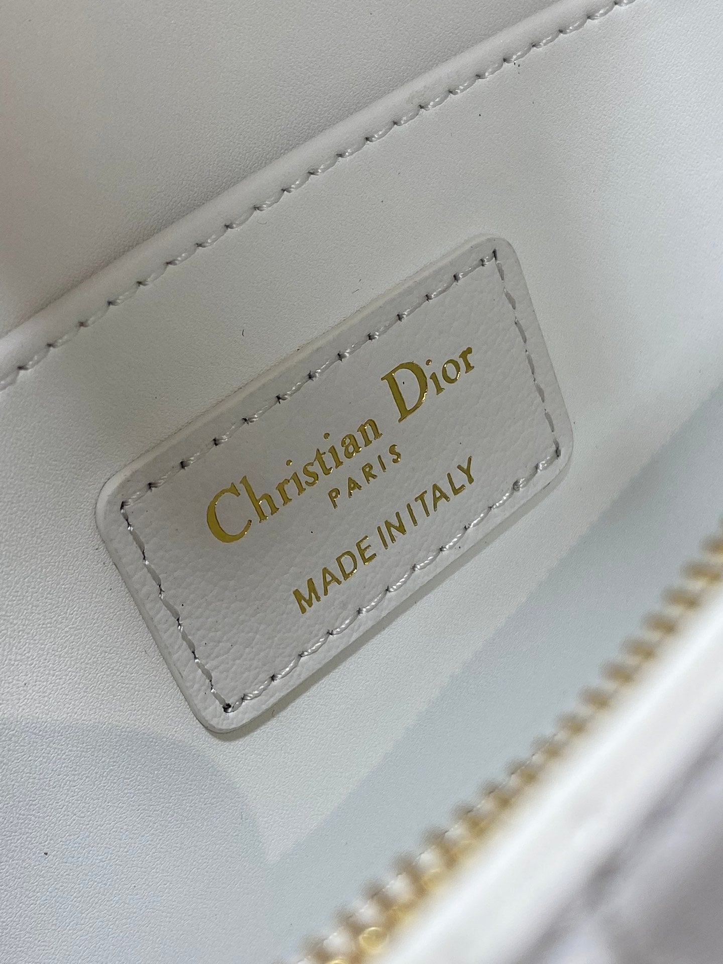 DIOR FLAP BAG 18 WHITE QUILTED ALLOVER CALFSKIN