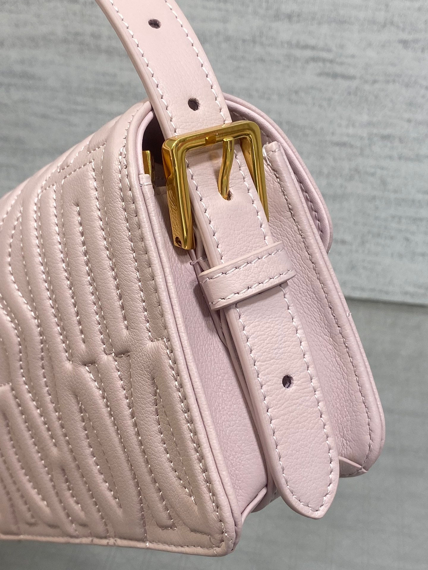 DIOR FLAP BAG 18 PALE PINK QUILTED ALLOVER CALFSKIN