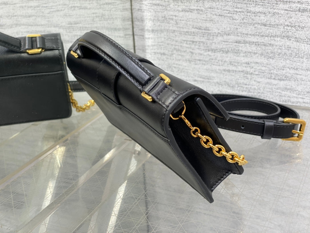 DIOR MISS MONTAIGNE MINI BAG IN BLACK SHINY SMOOTH CALFSKIN
