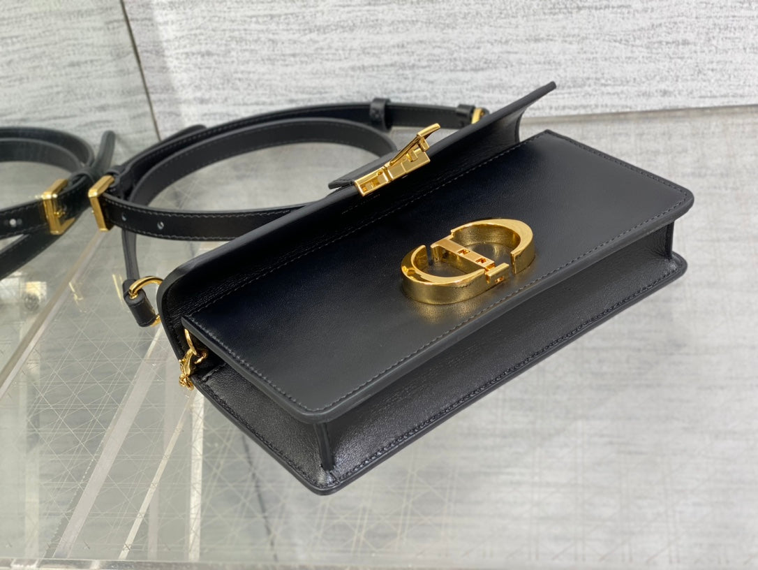 DIOR MISS MONTAIGNE MINI BAG IN BLACK SHINY SMOOTH CALFSKIN