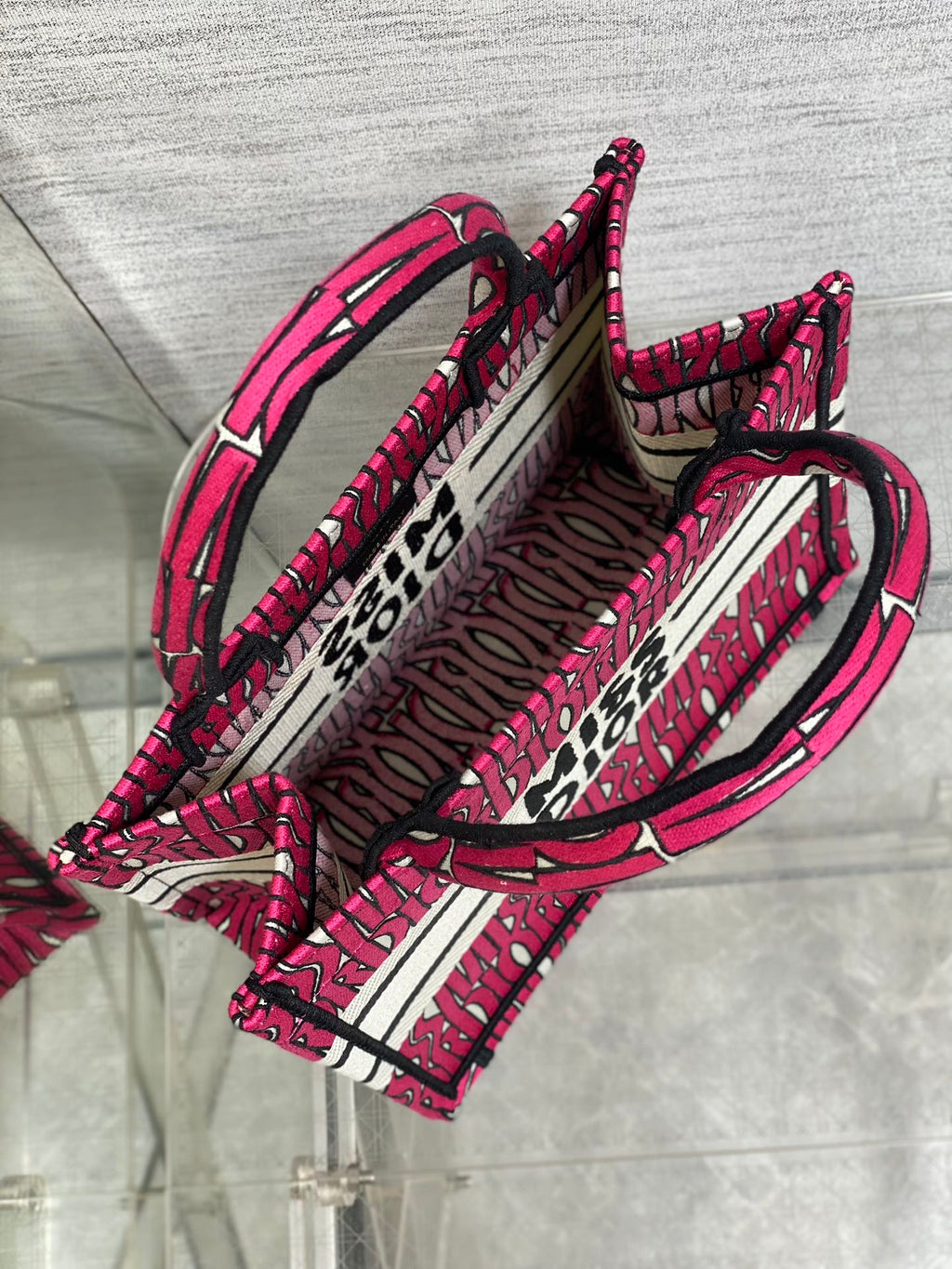 DIOR MISS TOTE 26 IN MAGENTA PURPLE CANVAS